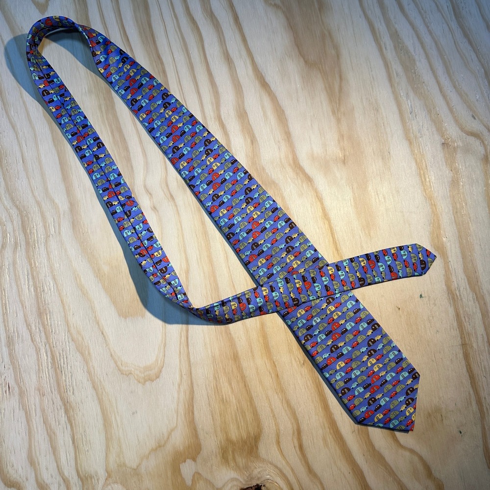 Alynn Men's Silk Are We There Yet Camper Trailer Neck Tie Blue Novelty OS
